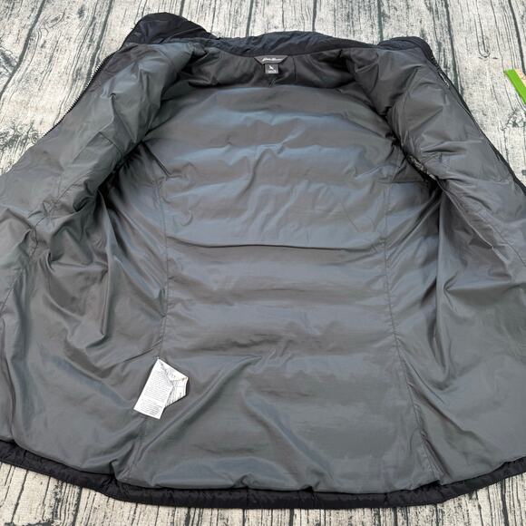 Eddie Bauer Vest Womens Size TL Black Puffer Down Packable Full Zip Up - Picture 3 of 8